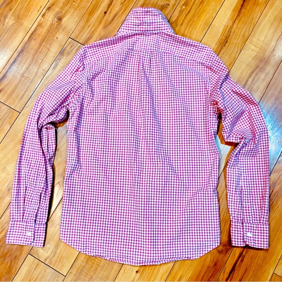 J Crew mens Slim checkered plaid red white button down up shirt top lumberjack - Picture 6 of 8